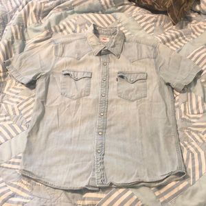 Men’s Levi’s Demin Pearl Snap Short Sleeve Medium